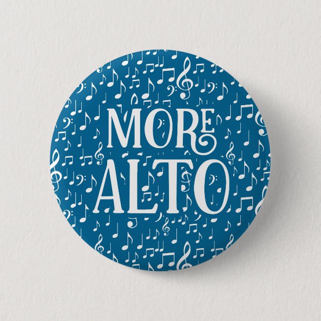 More Alto - Blue White Singer 6 Cm Round Badge (Front)