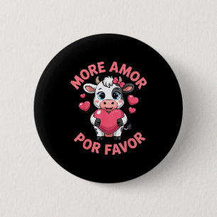 More amor por favor cute cow lovers valentine's da 6 cm round badge