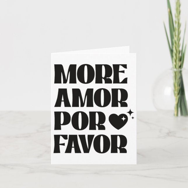More Amor Por Favour Retro Love Valentine Aestheti Card (Front)