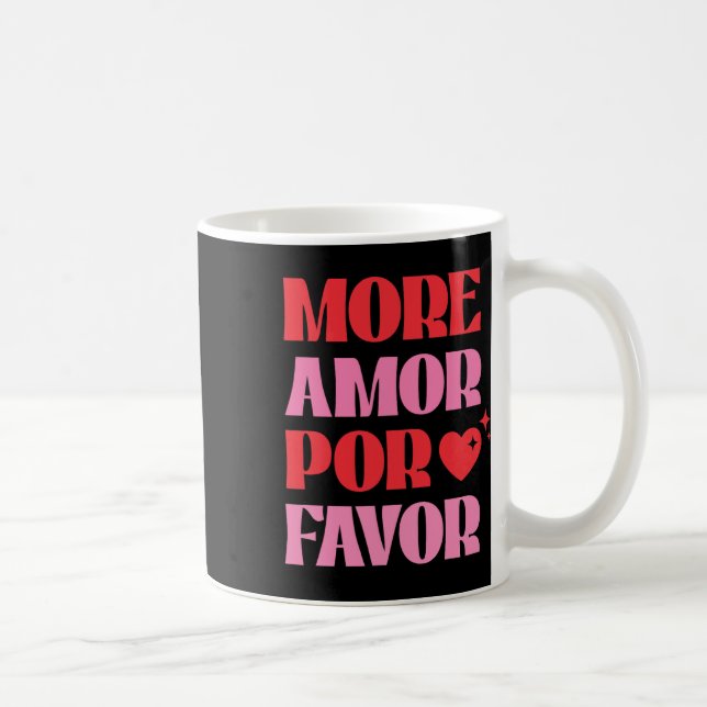More Amor Por Favour Retro Love Valentine Aestheti Coffee Mug (Right)
