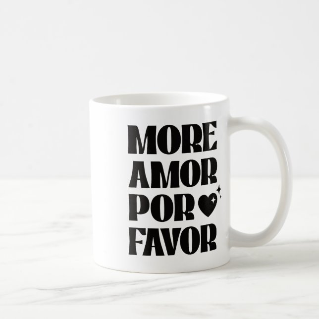 More Amor Por Favour Retro Love Valentine Aestheti Coffee Mug (Right)