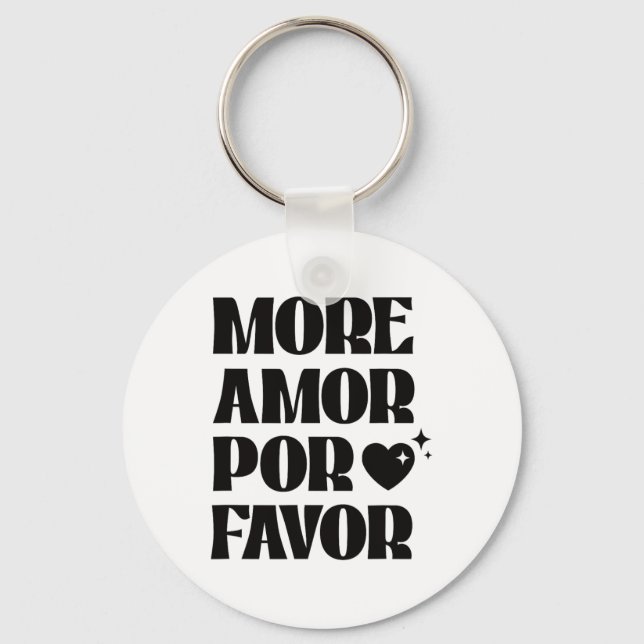 More Amor Por Favour Retro Love Valentine Aestheti Key Ring (Front)