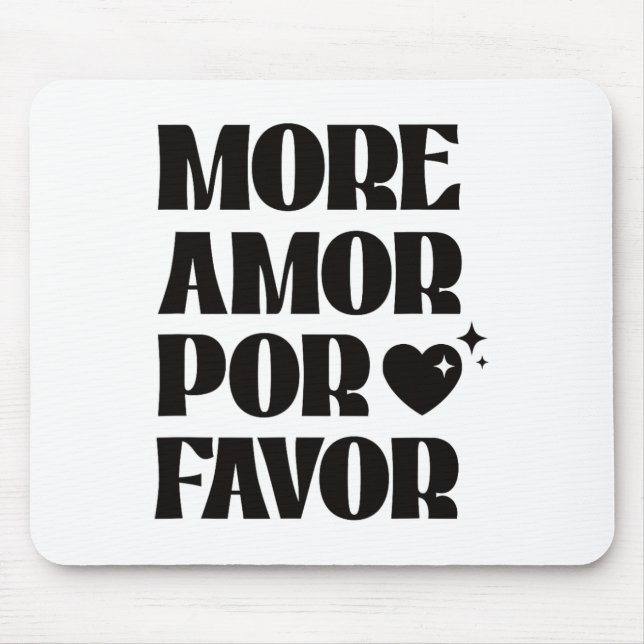 More Amor Por Favour Retro Love Valentine Aestheti Mouse Mat (Front)