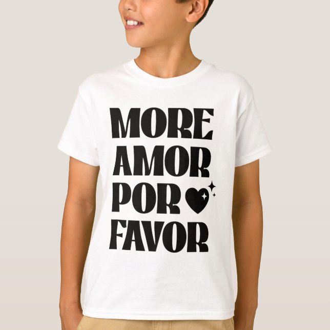 More Amor Por Favour Retro Love Valentine Aestheti T-Shirt (Front)
