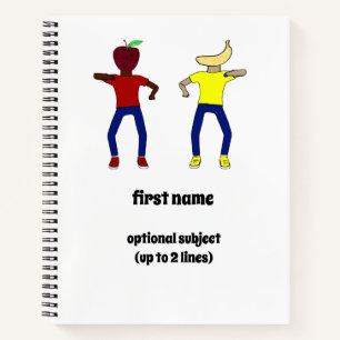 More Apples and Bananas White Personalised Spiral Notebook