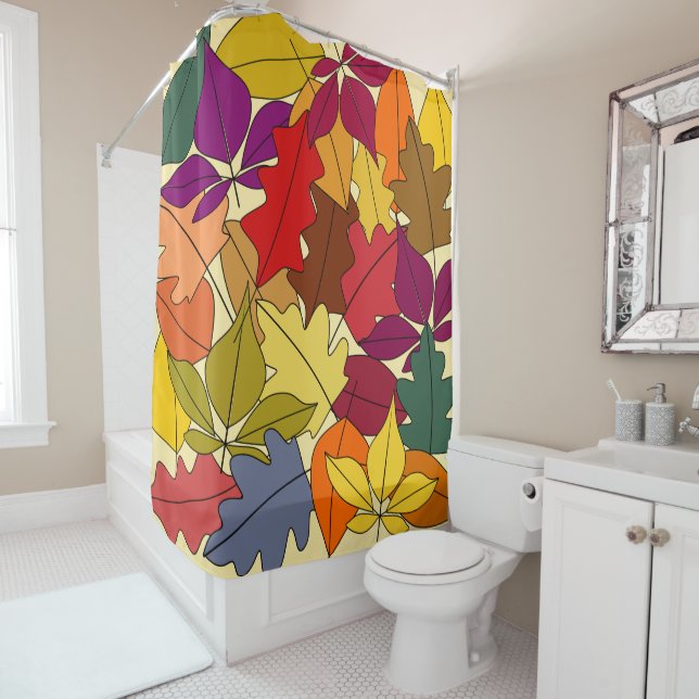 More Autumn Leaves Shower Curtain (In Situ)