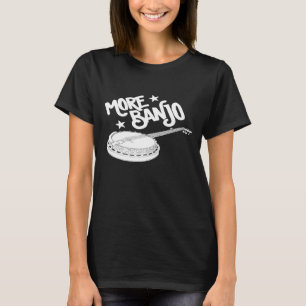 More Banjo  Retro Distressed Banjo Music Graphic T-Shirt
