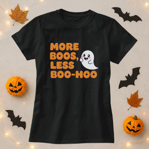 More Boos Less Boo-Hoo Halloween Ghost & Beverage  T-Shirt