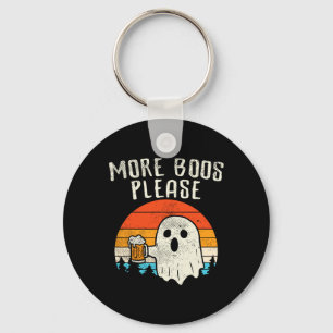 More Boos Please Ghost Beer Retro Halloween Drinki Key Ring