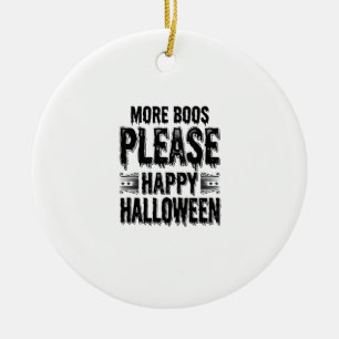 More Boos Please Vintage Halloween Typography Desi Ceramic Tree Decoration