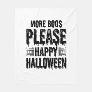 More Boos Please Vintage Halloween Typography Desi Fleece Blanket