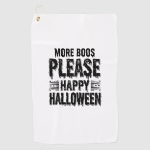 More Boos Please Vintage Halloween Typography Desi Golf Towel