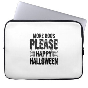 More Boos Please Vintage Halloween Typography Desi Laptop Sleeve
