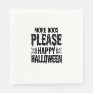 More Boos Please Vintage Halloween Typography Desi Napkin