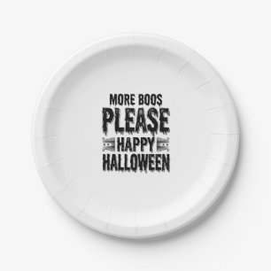 More Boos Please Vintage Halloween Typography Desi Paper Plate