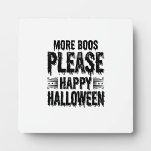 More Boos Please Vintage Halloween Typography Desi Plaque