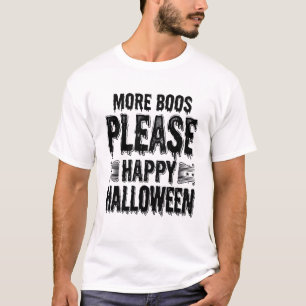 More Boos Please Vintage Halloween Typography Desi T-Shirt