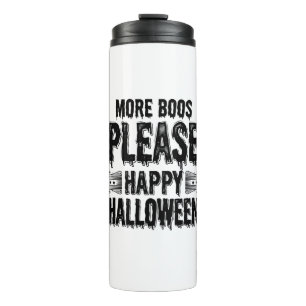 More Boos Please Vintage Halloween Typography Desi Thermal Tumbler