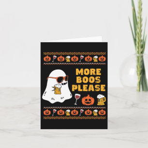 More Boos Please Vintage Retro Ghost Halloween Cos Card