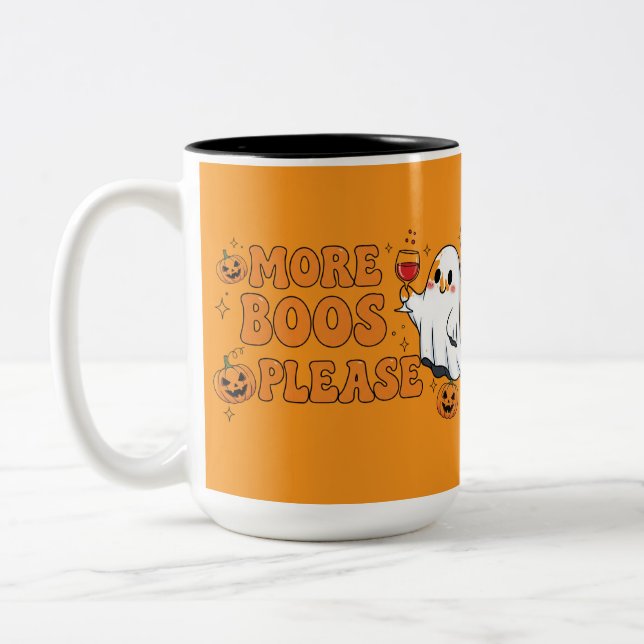 More Boos Tee Two-Tone Coffee Mug (Left)