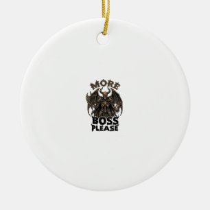 More Boss Please Halloween Demon Skeleton Axe Hour Ceramic Tree Decoration