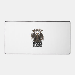 More Boss Please Halloween Demon Skeleton Axe Hour Desk Mat