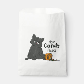 More Candy Please Halloween Black Cat Favour Bags
