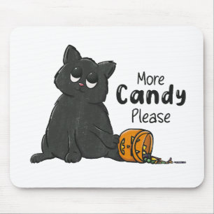 More Candy Please Halloween Black Cat Mouse Mat