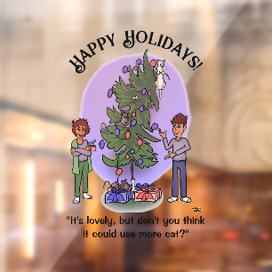 More Cat Christmas Window Cling