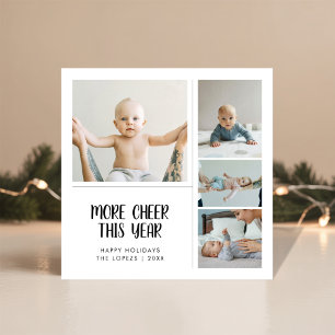 More Cheer This Year Baby 4 Photo Christmas Card