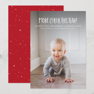 More cheer this year cute one photo Christmas Holiday Card