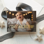 More cheer this year fun one photo Christmas Foil Holiday Card<br><div class="desc">More cheer this year! If your Christmas is much merrier this year than before, this is the perfect holiday card for you. With one photo and fun playful text, it's a great way to feature your family and send holiday greetings. The wording "more cheer this year" in a sweet font...</div>