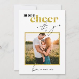 More Cheer This Year Glitter Framed Photo Holiday Card