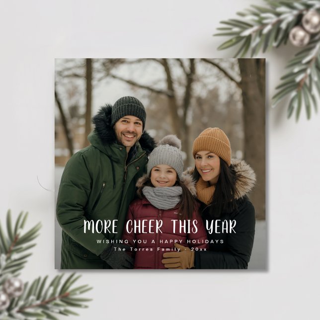 More Cheer This Year Modern Family Christmas Photo Holiday Card (Creator Uploaded)