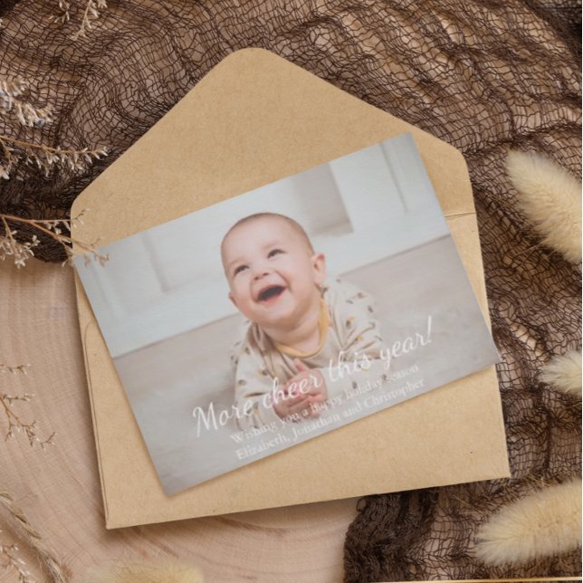 More Cheer This Year New Baby Christmas Holiday Card (Creator Uploaded)