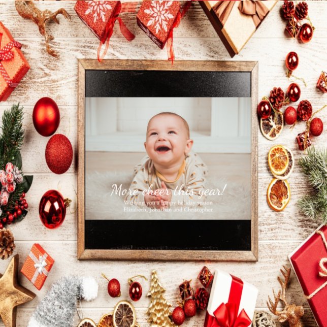 More Cheer This Year New Baby Christmas Holiday Postcard (Creator Uploaded)