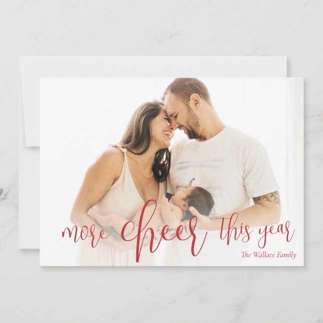 More Cheer This Year New Baby Photo Christmas Holi Holiday Card (Front)