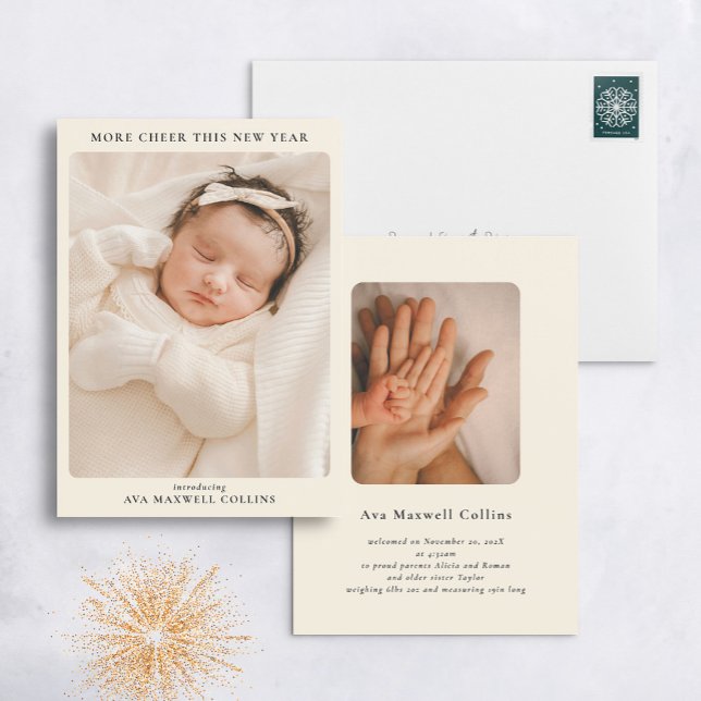 More Cheer this Year New Year's Birth Announcement (Creator Uploaded)