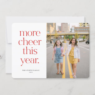More Cheer This Year Red Christmas Card