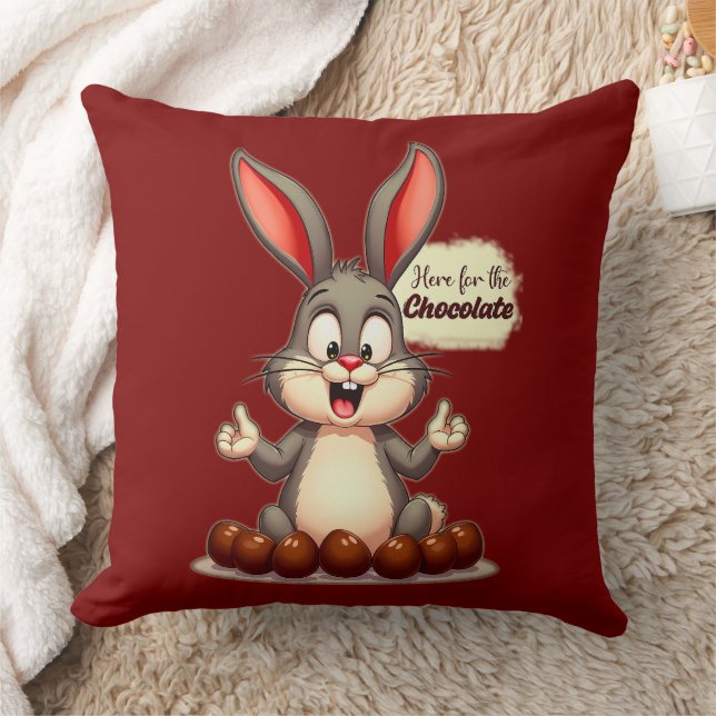 More Chocolate – Funny Easter Bunny - almofada Cushion (Blanket)