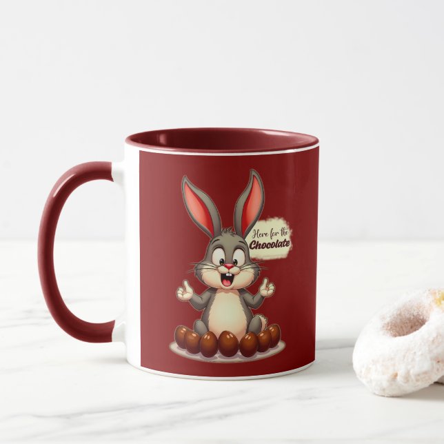 More Chocolate – Funny Easter Bunny - caneca Mug (With Donut)