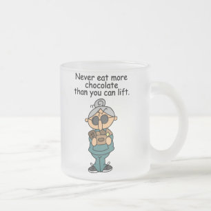 More Chocolate Humour Frosted Glass Coffee Mug