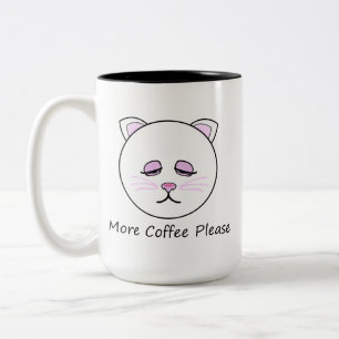 More Coffee Cat Two-Tone Coffee Mug