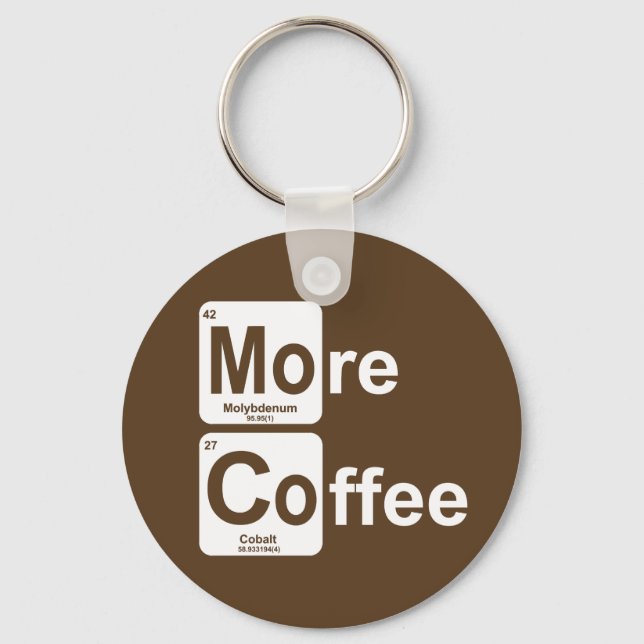 More Coffee Periodic Table Key Ring (Front)