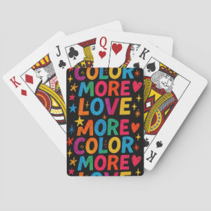 More Colour More Love Playful Rainbow Typography D Playing Cards
