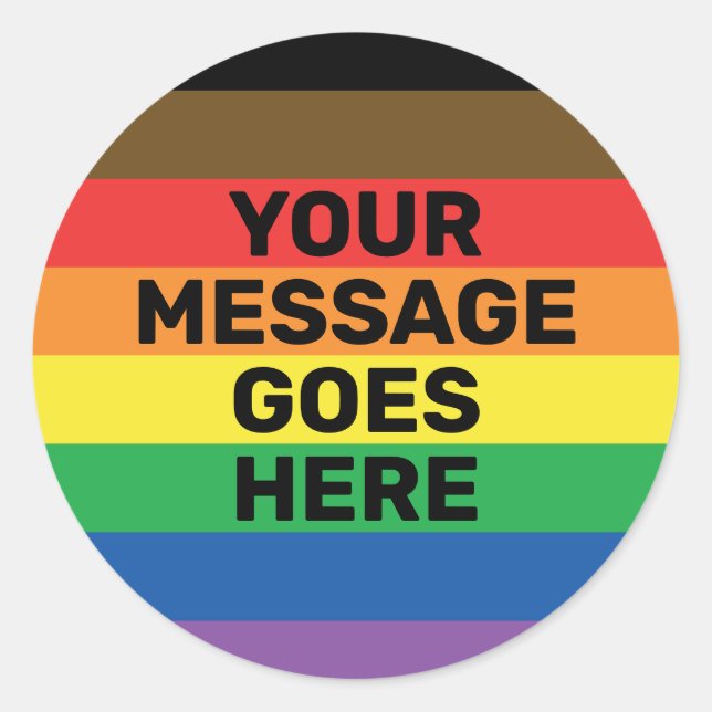 More Colour More Pride Gay Pride Rainbow Custom Classic Round Sticker (Front)