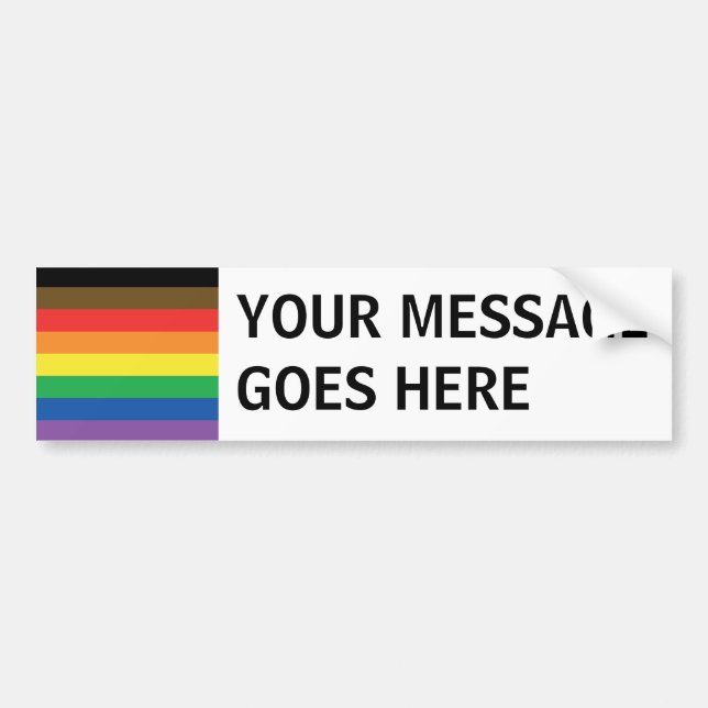 More Colour More Pride Rainbow Customisable LGBT Bumper Sticker (Front)