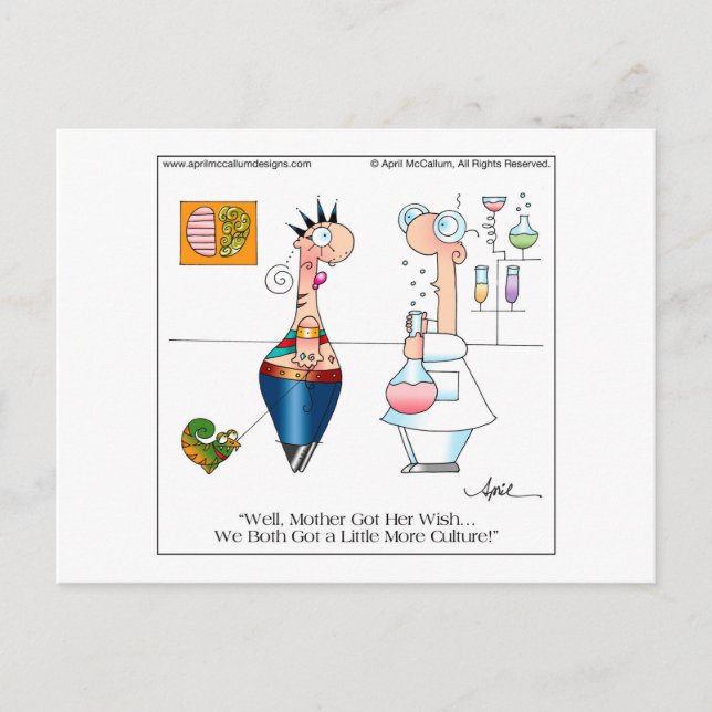 MORE CULTURE Cartoon Postcard by April McCallum (Front)