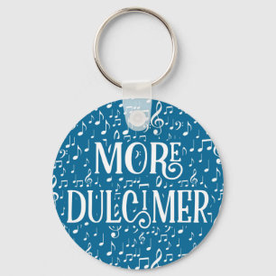 More Dulcimer - Blue White Music Key Ring