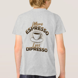 More Espresso Less Depresso – Coffee Quote Design Tri-Blend Shirt